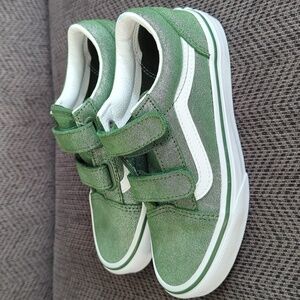 Vans Kids Old School Velcro Green Shimmer 1.5